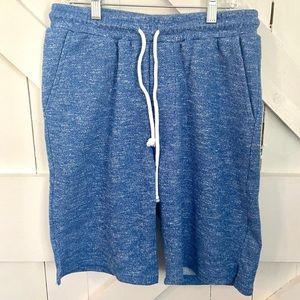 Men’s Manwan Walk Casual Cotton Elastic Knit Shorts - Classic Fit - Small - Blue